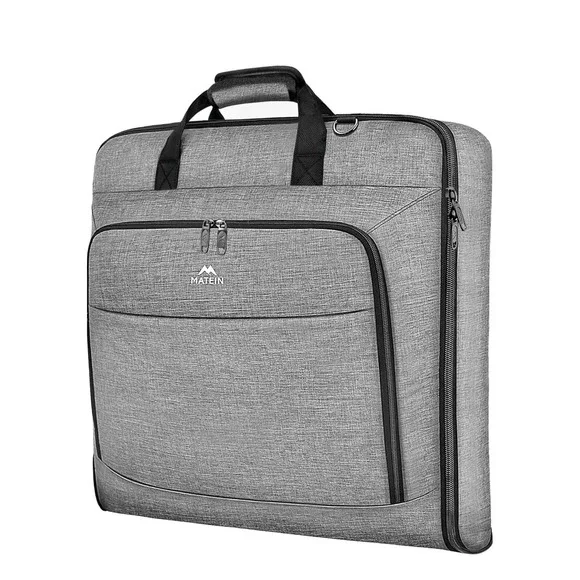 Matein Garment Bag Travel Suit Carrier Large Gray Professional Carry On Luggage