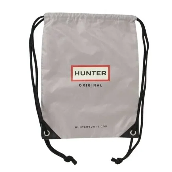 NEW Hunter Original Logo Grey Nylon Drawstring Duffle Tote Gym Travel Bag