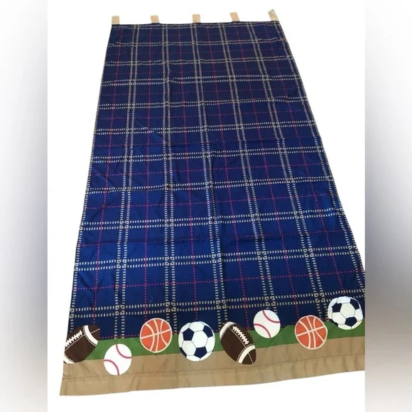 Sports Boys Kids Room Curtains Window- 2 Panels - Basketball Beisball Soccer