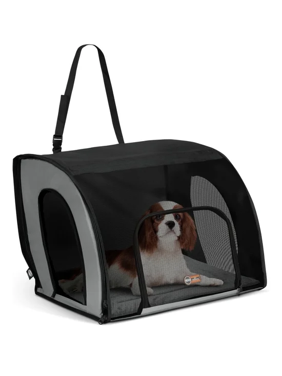 K&H Travel Safety Car Pet Carrier - Black and Gray