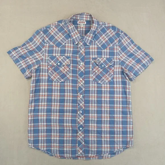 True Religion Large Mens Shirt Cowboy Western Short Sleeve 22x28