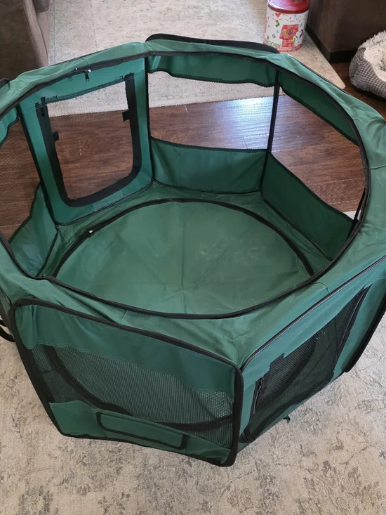 Green Portable Dog Playpen Carrier - Brand