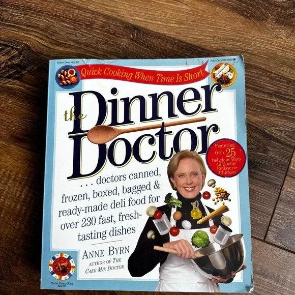 The Dinner Doctor Cookbook by Anne Byrn - Blue Cover