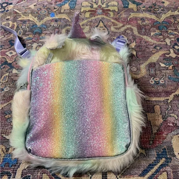 Wonder Nation Kids Sparkly Rainbow Unicorn Backpack - Pastel Glitter new tags