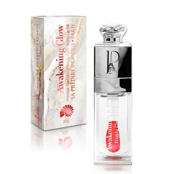 NIB-Awakening Glow LA Predire Prestige Nourishing FROSTY CLEAR Shiny Lip Oil