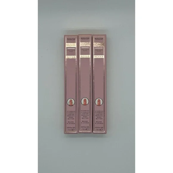 Revolution Make-Up Rehab Lip Plump Maximiser Set of 3 Conditioning Gloss NEW
