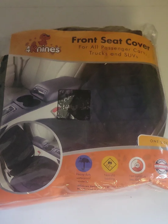 Black Front Seat Cover for Dogs - Heavy-Duty Travel Protector