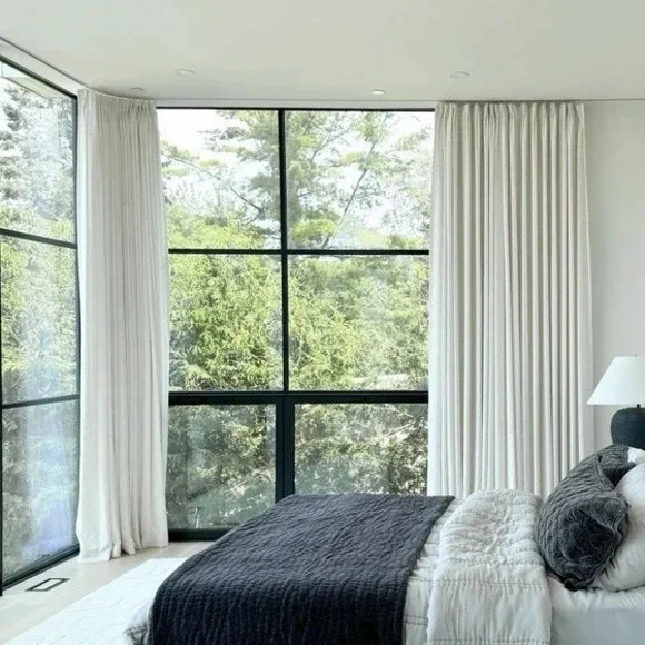 TWOPAGES Liz Linen Drape Pleated Curtains (2) 40