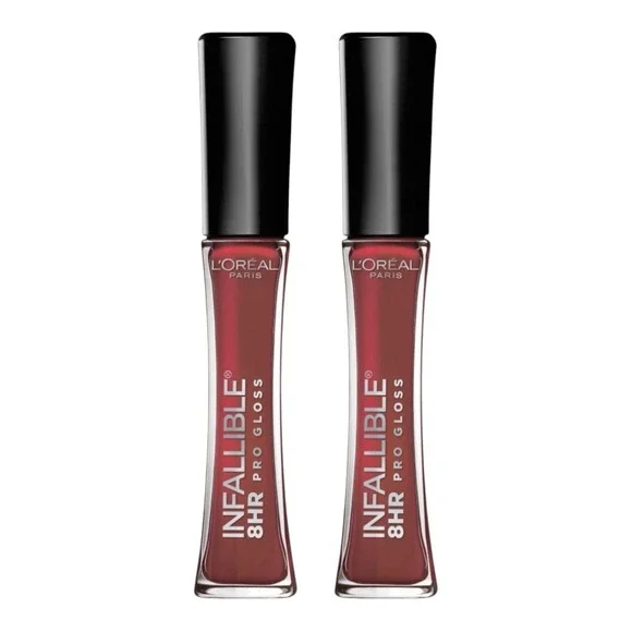 L'Oreal Infallible 8HR Pro Lip Gloss Cherry Flash 0.21oz 2 Pack
