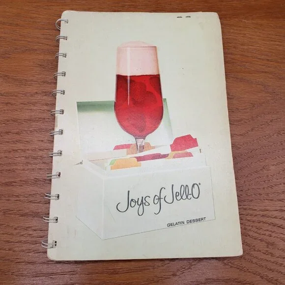 1963 Joys of Jell-O Cookbook Spiral Bound 1st Printing Vintage MCM Color Recipes