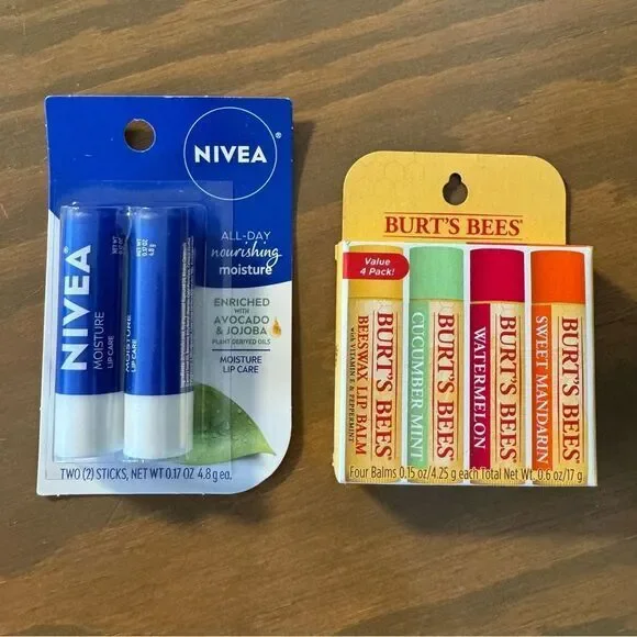 4/$20 Burt’s Bees Freshly Picked & Nivea Lip Balm Moisturizer 6 pack bundle