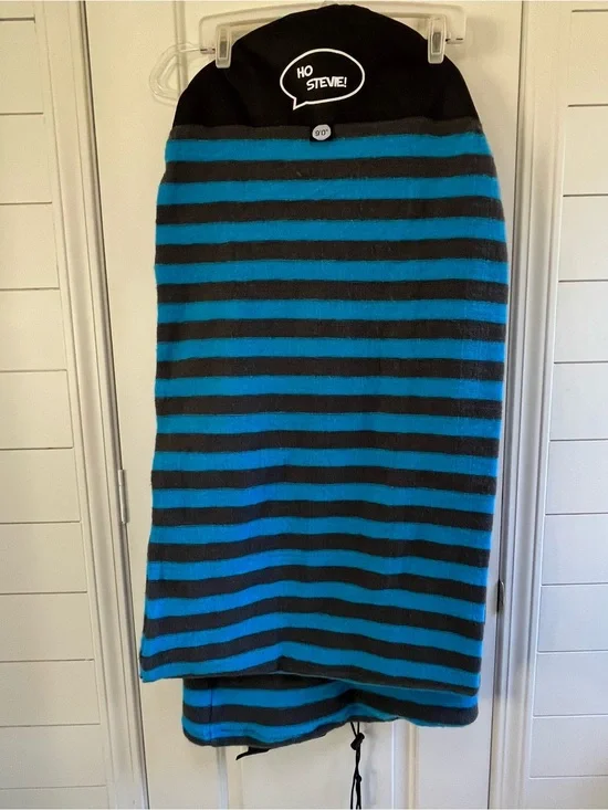 🏄‍♂️Ho Stevie! Surfboard Sock Cover- Blue & Gray Striped 9'0