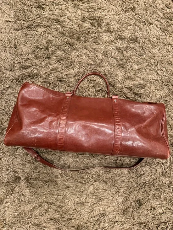 M London Brown Leather Duffle Bag