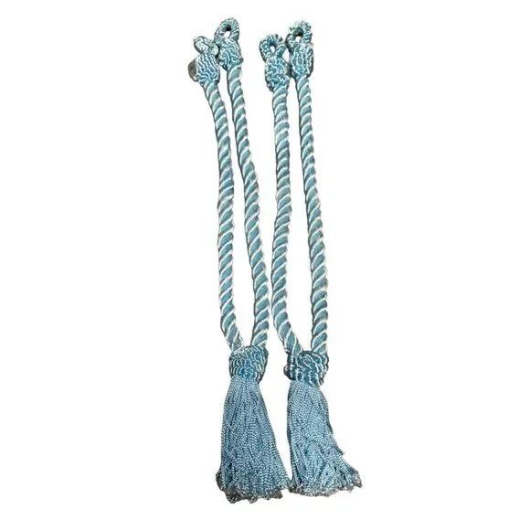 Decorative Curtain Tie Backs Set Of 2 Twisted Rope with Tassels 12
