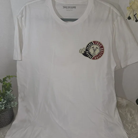 NWOT True Religion Men’s White Logo Graphic T-Shirt, SIZE L