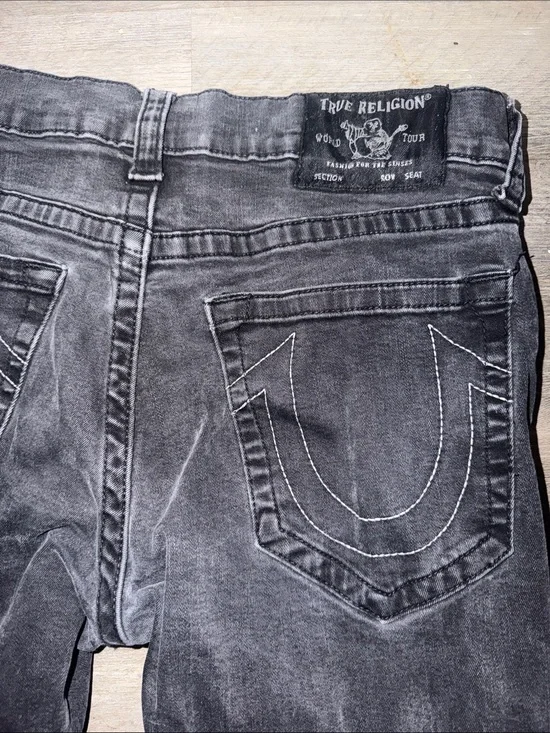 True Religion Men’s Washed Black Straight Slim Jeans
