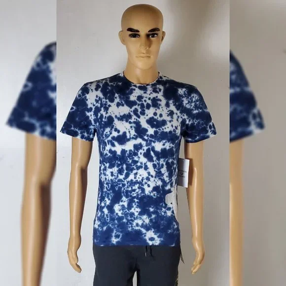 TRUE RELIGION LOUNGEWEAR TIE DYE TSHIRT MEN'S SHORT SLEEVE BLUE SIZE L