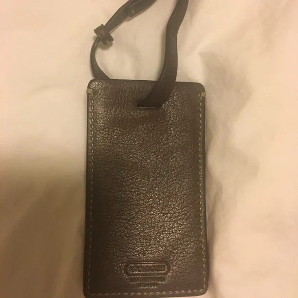 Coach leather luggage tag
