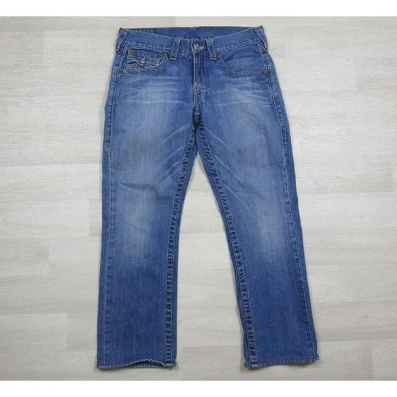 Vintage Y2K True Religion Men's Straight Leg Jeans Size (32x28.5) Flap Pocket