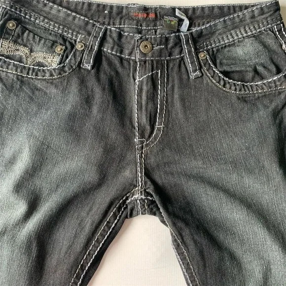 True Religion Men's Straight Jeans Black Size 36 Triple Stitching