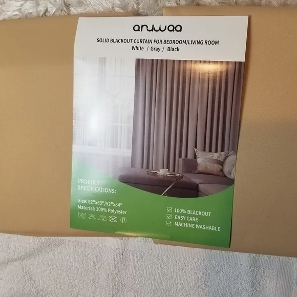 GOLD SOLID BLACKOUT CURTAIN FOR BEDROOM 2 PANELS 52