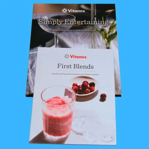 Vitamix Simply Entertaining Hardcover Cookbook & First Blends Guide Book Set