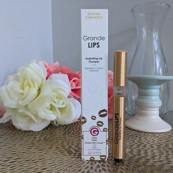 Grande Cosmetics Grande LIPS Hydrating Lip Gloss Plumper - Barely There-NIB