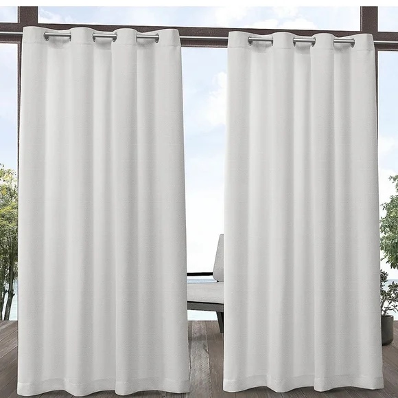 New Indoor/outdoor curtains. 2 panels 54x108 ea. Aztec white color