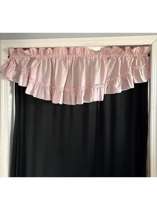 Pink Ruffled Valance Curtain 76