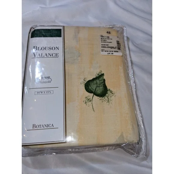 Croscill Classics Botanica Yellow  Blouson Valance 94 W x 15 L Floral