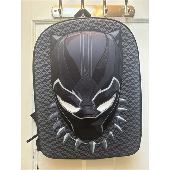 Marvel Black Panther Backpack With Three Dimensional‎ Design New Without Tags