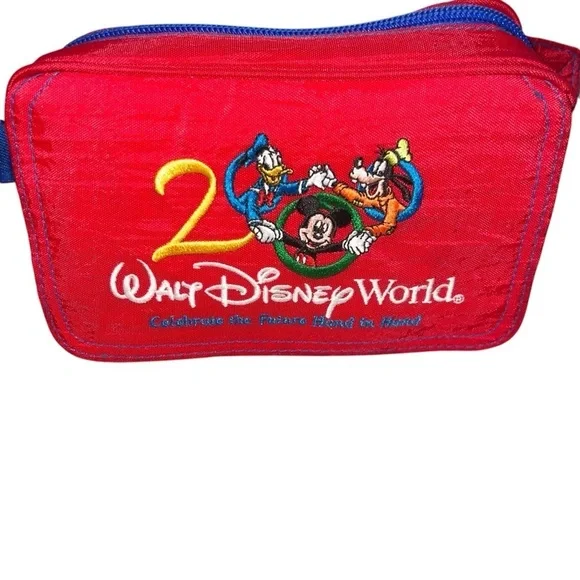 EUC Vintage Disney Walt Disney World Kids Red Blue Fannypack Bag Adjustable