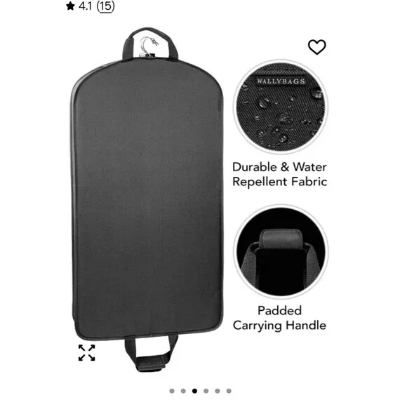 WallyBags 40” Deluxe Travel Garment Bag, Blue Men's Garment BagTop Handle👔🏖️