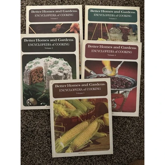 RARE Better Homes & Gardens Encyclopedia of Cooking Set‎ Vol. # 1-5 Vintage 1970