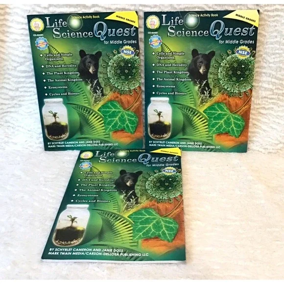 Life Science Books for Middle Grades Quest Homeschool Biology Paperbacks (3)
