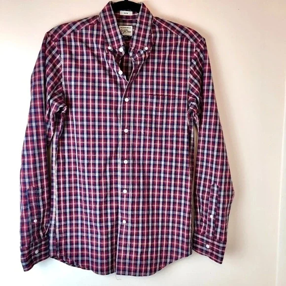J.Crew | Red Plaid Button Down Shirt XS