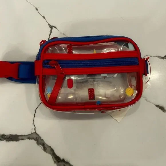 Kids Clear Red and Blue Belt Bag NWT