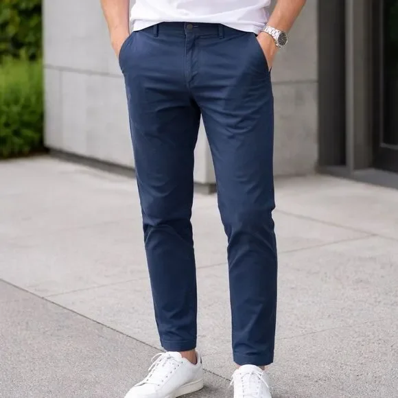 J. Crew Flex Slim Classic Navy Chinos 36 X 32