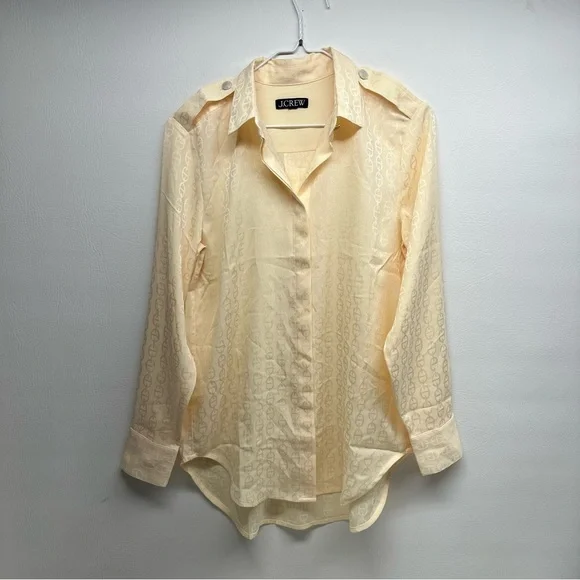 J. Crew Cream Casual Button Down Shirt Classic Design size S/M