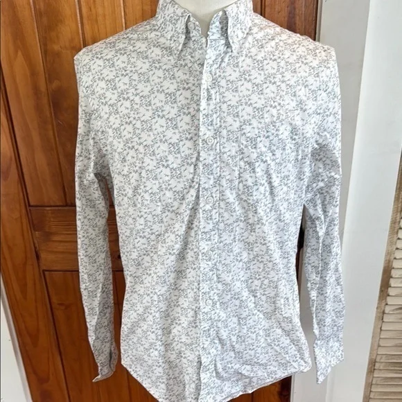 J. Crew White Casual Button Down Shirt with tree branch Print