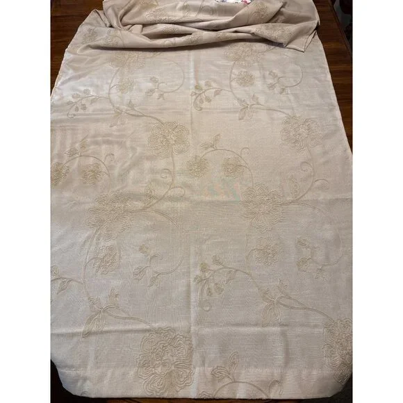 Laura Ashley Beige Embroidered‎ Floral Curtain Panel 83x37