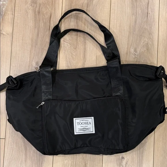 Black Carry-On Tote Bag with Front Pocket