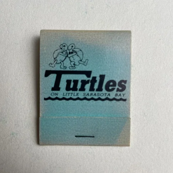 Turtles Restaurant Matchbook Vintage Sarasota FL Little‎ Sarasota Bay Unstruck