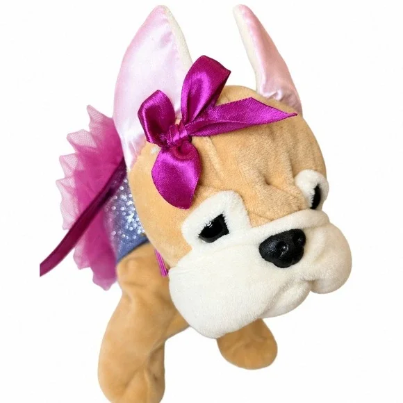 Poochie Co Bette French Bulldog Plush Purse Girls Handbag Rainbow Glitter Bag