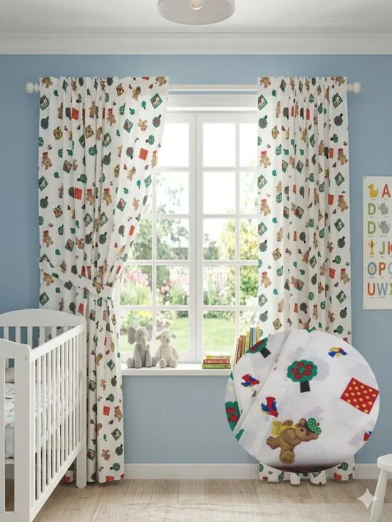Children's Bear Curtains JCPenny Vintage (2) Panels 64