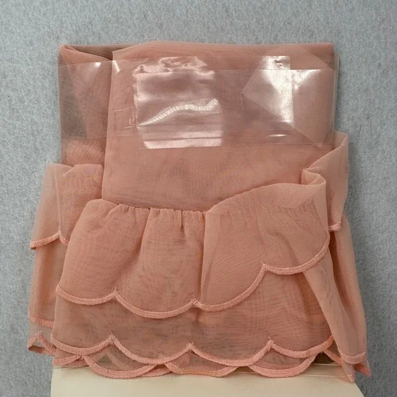 VTG Lizette Ascot Valance Shear Soft Peach Ruffle 21