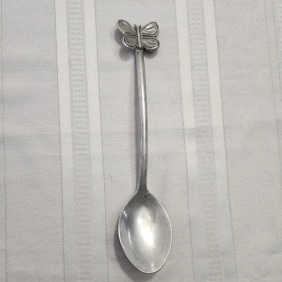 3/$25 Mariposa serving spoon butterfly top 12 inches pewter color