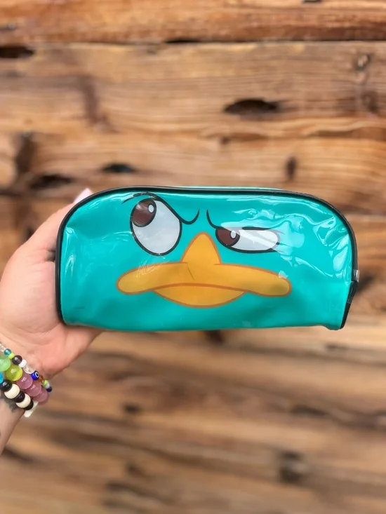 DISNEY | Phineas & Ferb Perry the Platypus Face Cosmetic Bag Pencil Pouch
