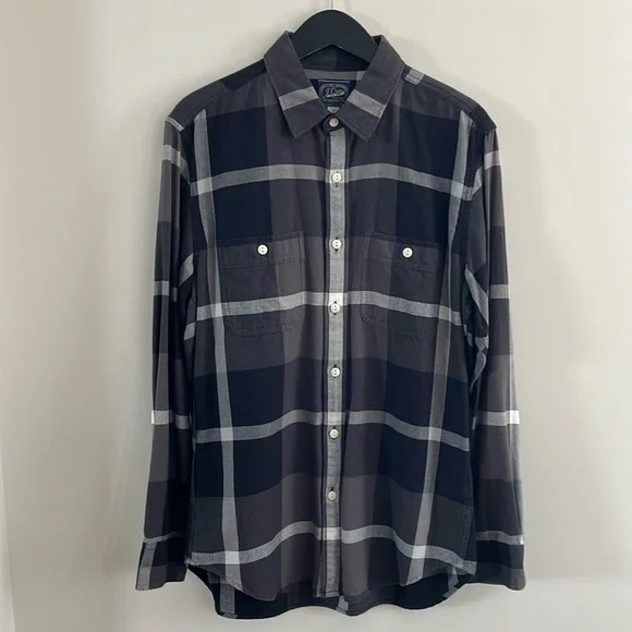 J.Crew Men’s Black Plaid Cotton Flannel Shirt—M
