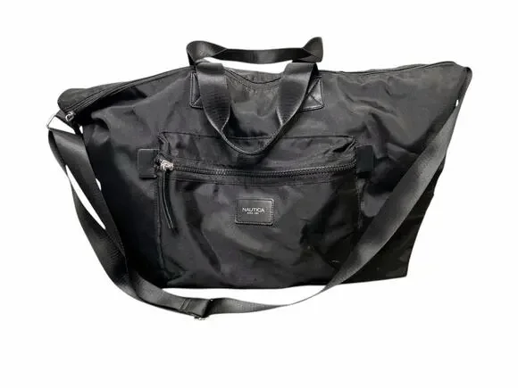 Nautica Black Overnight Travel Weekender Duffle Gym Bag TCarry On Extra Large